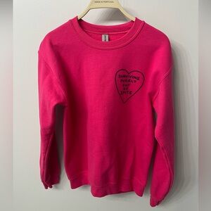 Hot Pink Graphic Sweatshirt